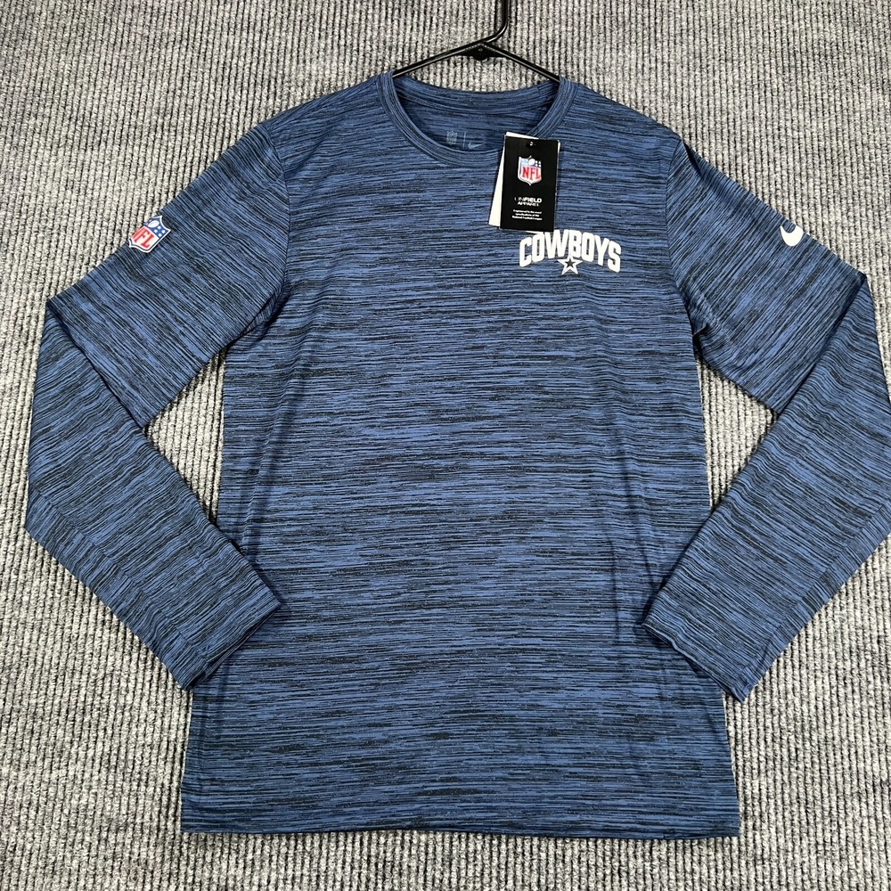 Dallas Cowboys Shirt Mens Small Blue Long Sleeve Crew NFL Football Nike New
